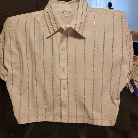 3 pc set - Jean Halter Top - Jean Shorts - White Top - Totally BLINGED OUT!  SM - Picture 2 of 7